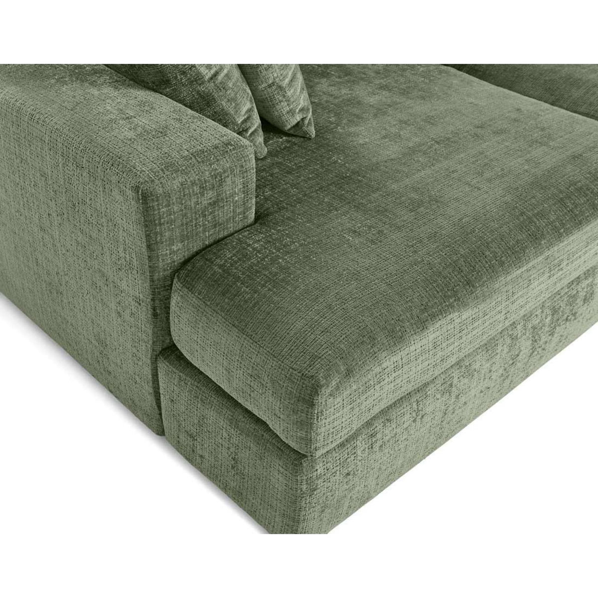 LISA DESIGN Collins - canapé droit 4 places avec double méridienne - assise profonde - en velours texturé