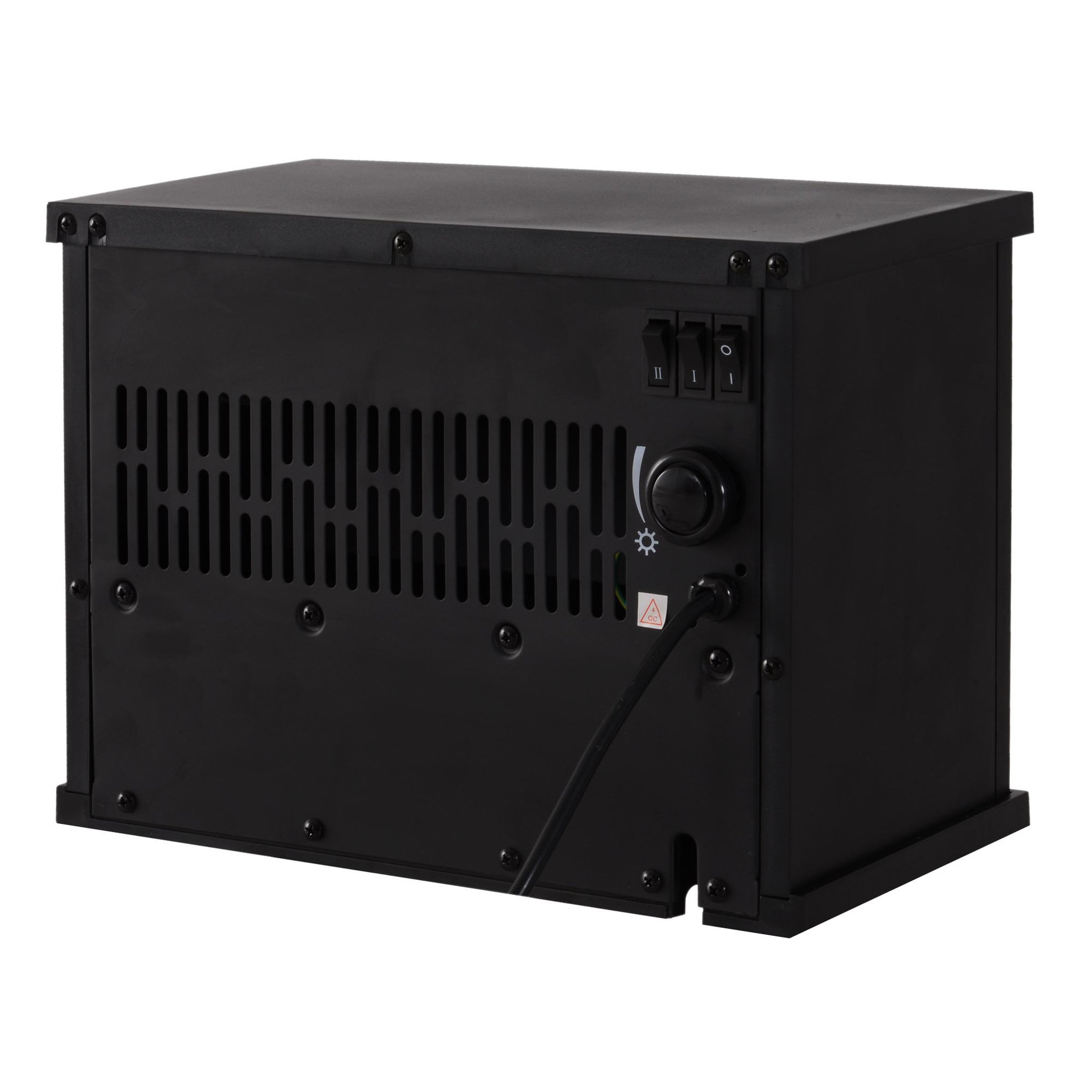 Voir la diapositive 4 : HOMCOM Cheminée électrique poêle style contemporain thermostat 600-1200 w noir