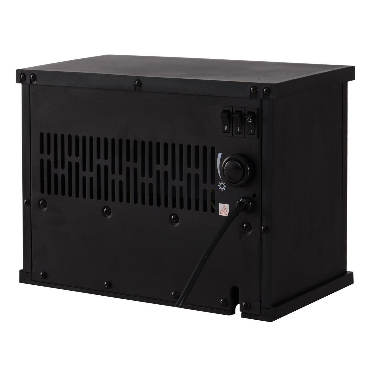 HOMCOM Cheminée électrique poêle style contemporain thermostat 600-1200 W noir