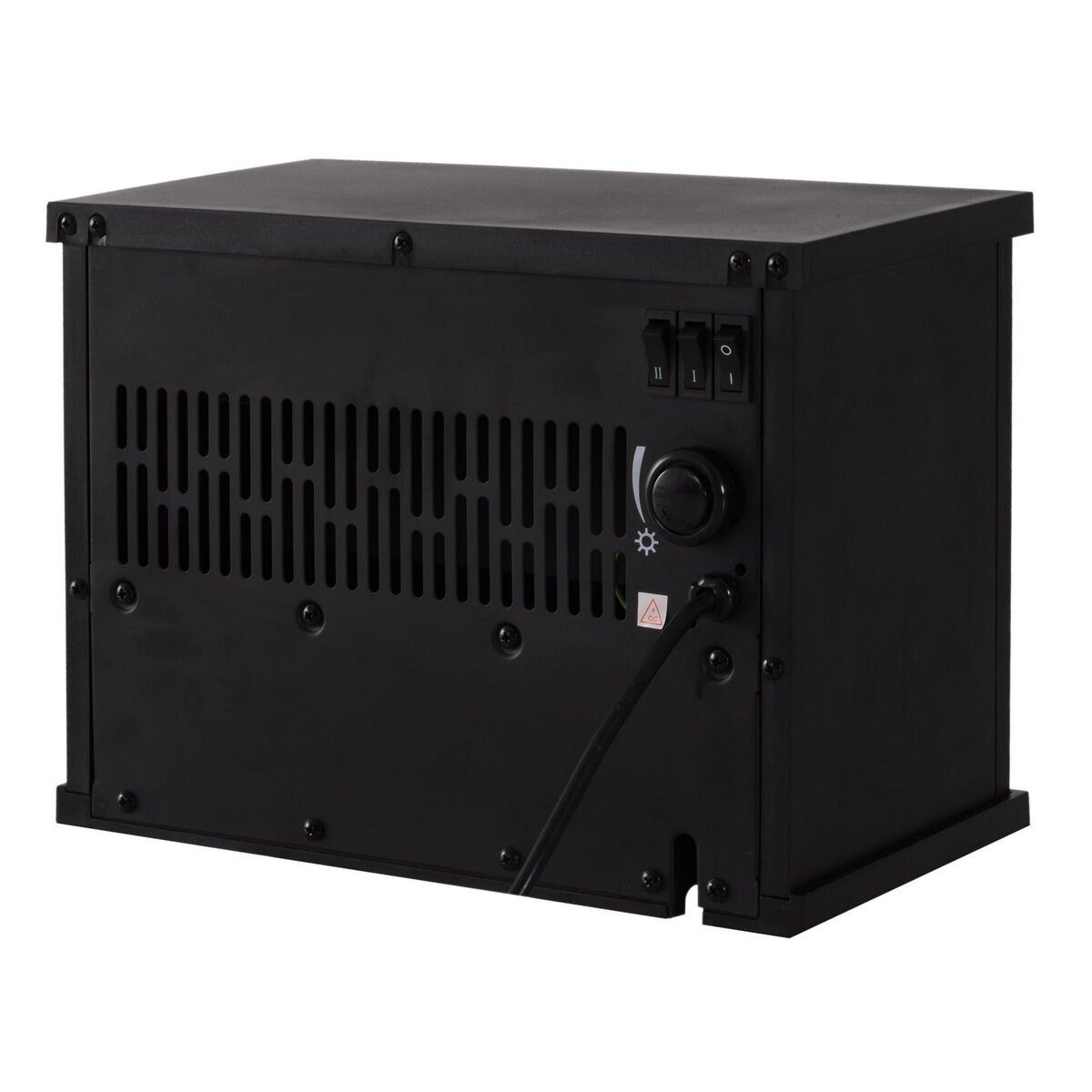 HOMCOM Cheminée électrique poêle style contemporain thermostat 600-1200 W noir