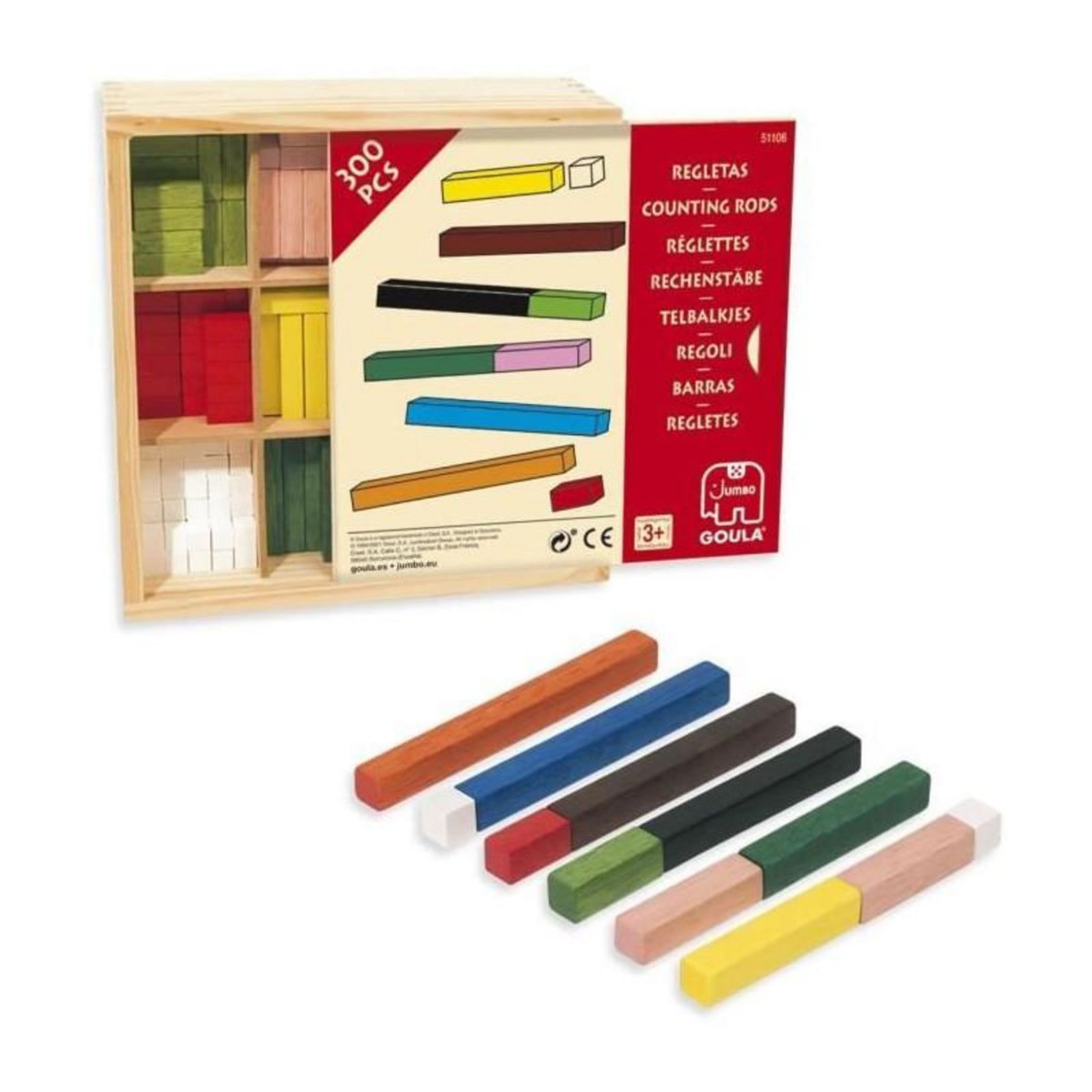 Goula Jeu éducatif - GOULA - Réglettes 10x10 - Boîte collectivités 300 pcs - Compréhension des chiffres et opérations simples