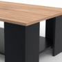 Voir la diapositive 5 : ID MARKET Table basse rectangulaire ELI noir plateau façon hêtre 100 cm