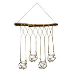 ATMOSPHERA Suspension Design à Led  4 Soliflores  70cm Naturel