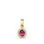 Voir la diapositive 1 : L'ATELIER D'AZUR Pendentif Or 18 Carats 750 Jaune Améthyste et Zirconiums - Motif Ovale - Chaine Offerte