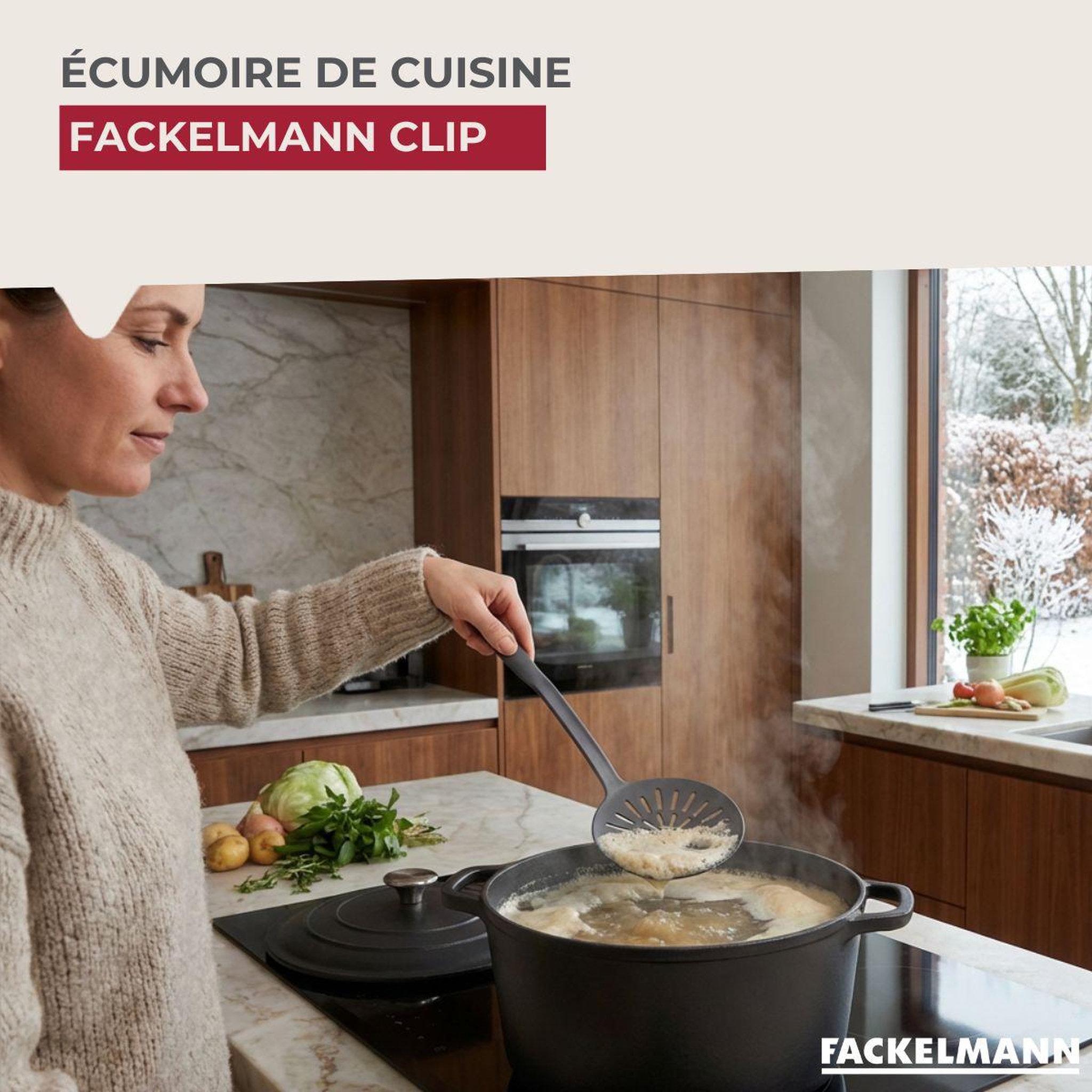 Voir la diapositive 2 : Fackelmann Écumoire 33,5 cm fackelmann clip