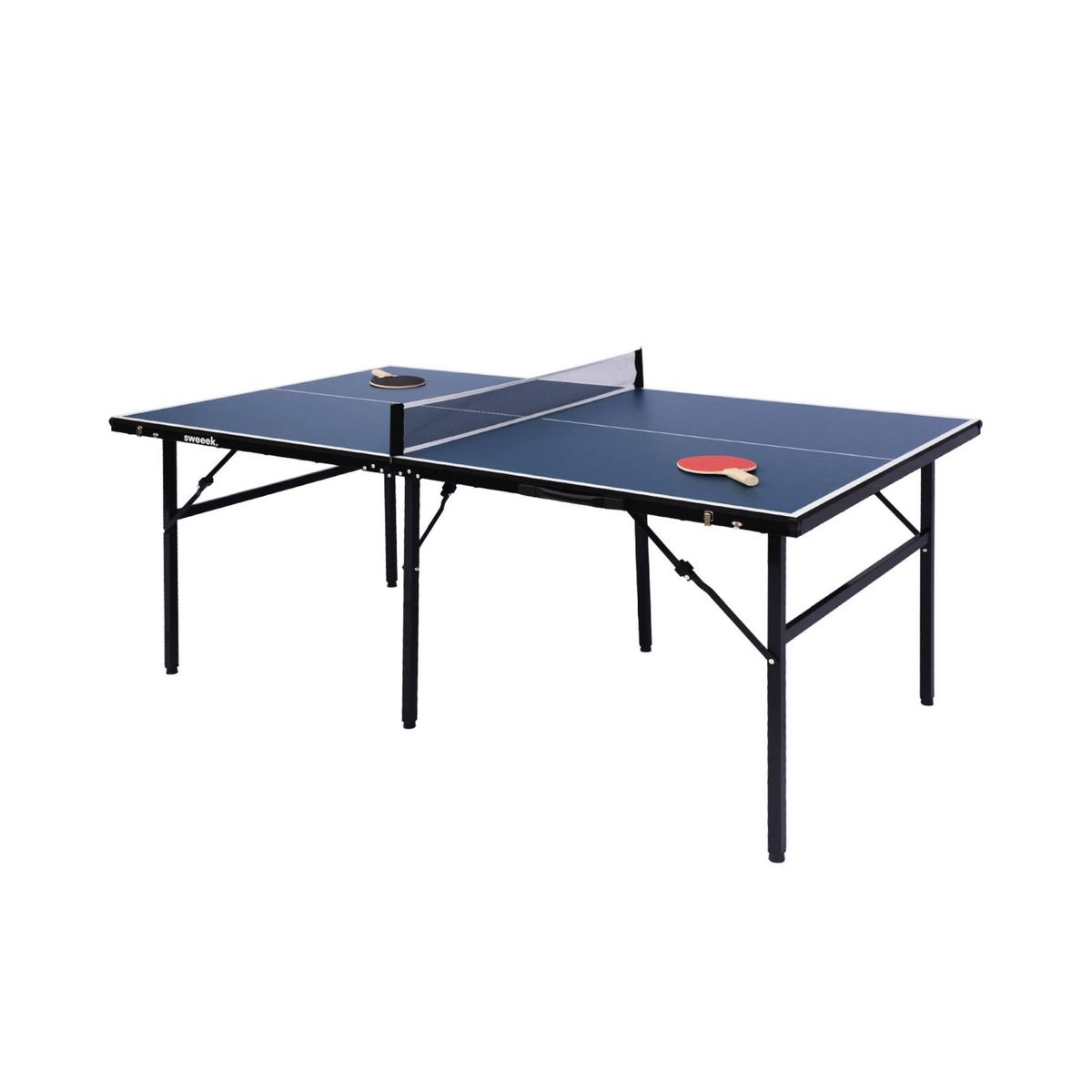 SWEEEK Table de ping pong d'intérieur médium avec 2 raquettes et 3 balles