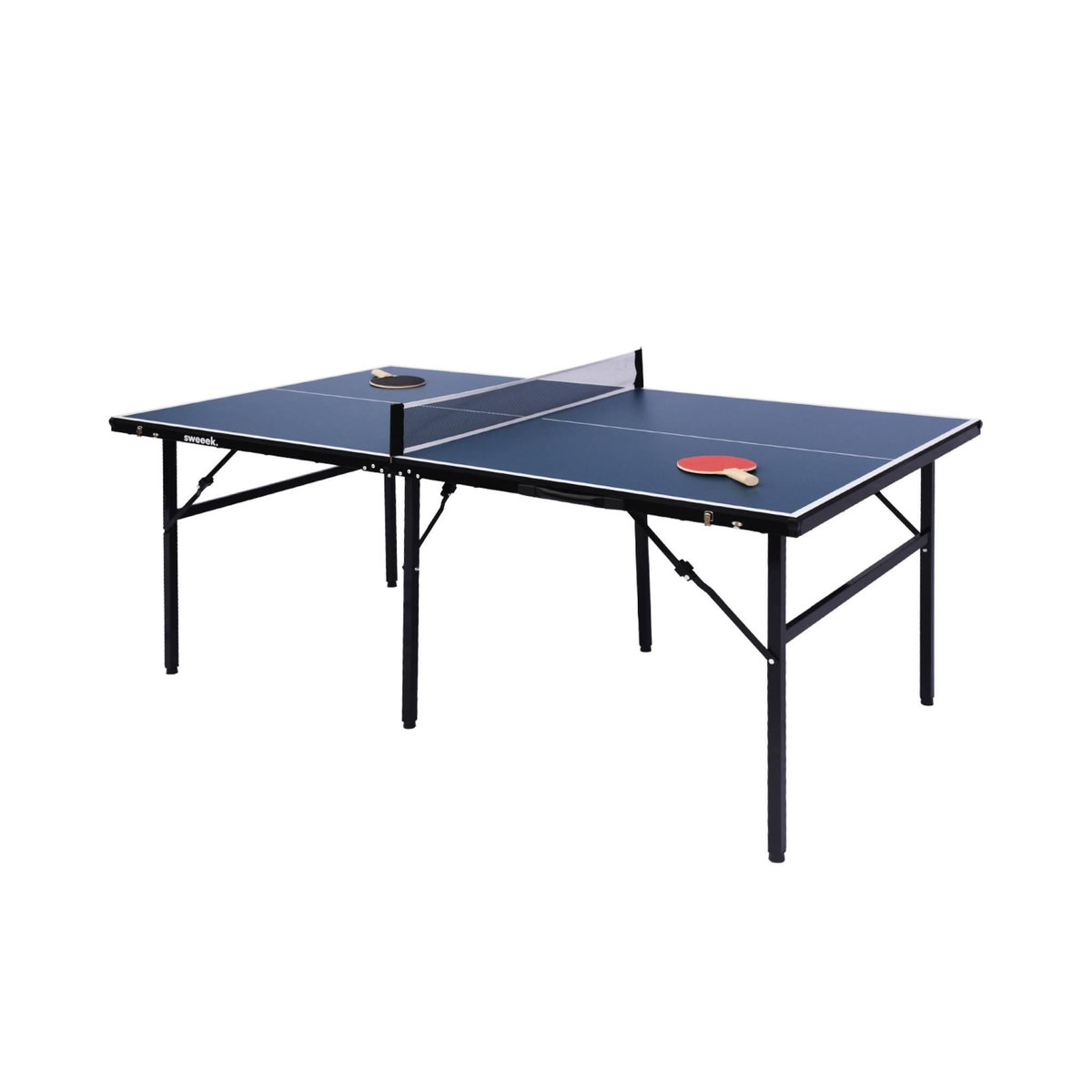 SWEEEK Table de ping pong d'intérieur médium avec 2 raquettes et 3 balles
