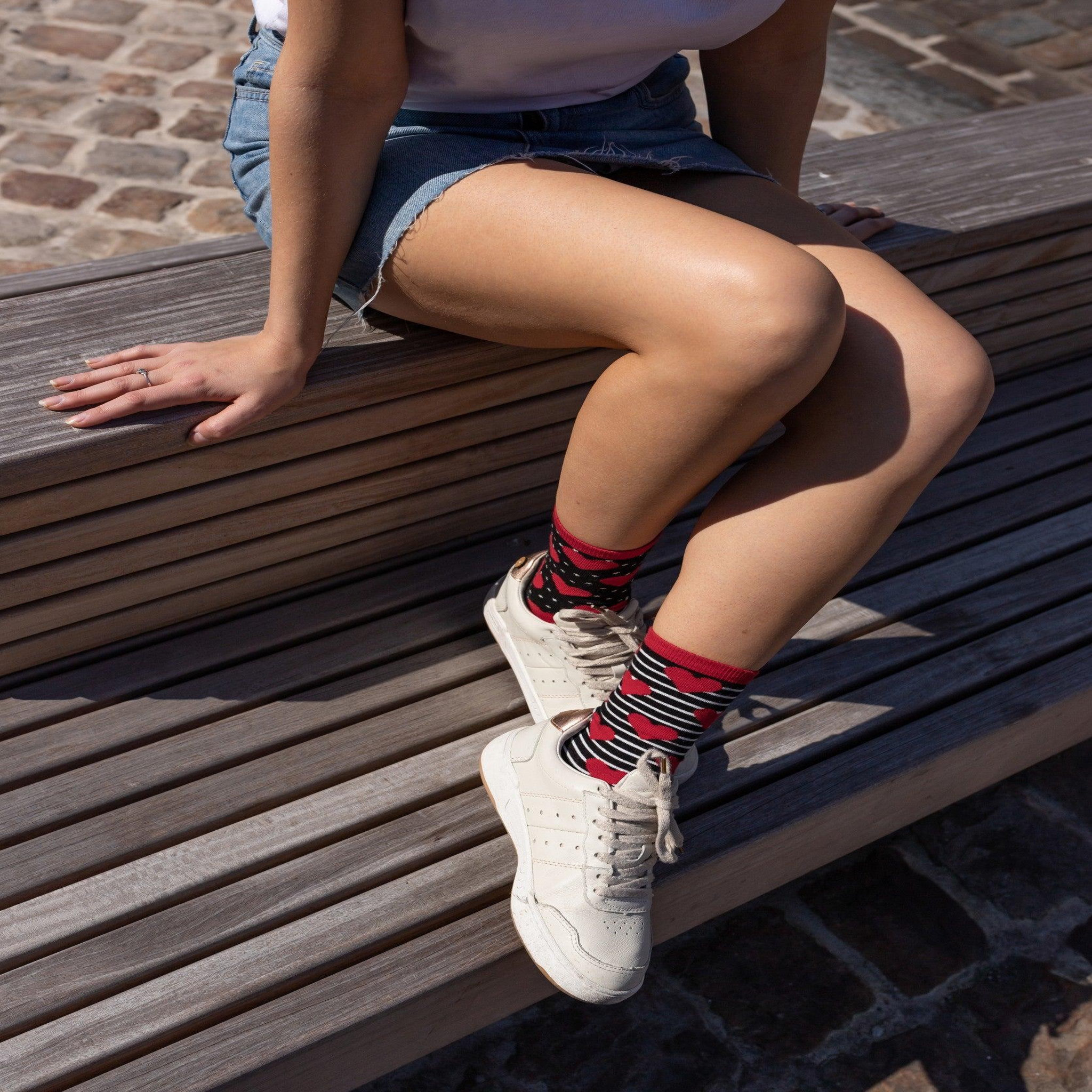 Voir la diapositive 4 : PIRIN HILL Chaussettes coton bio cœurs dépareillés