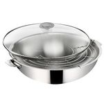 Lagostina Wok 30cm avec couvercle en verre - 12138042230