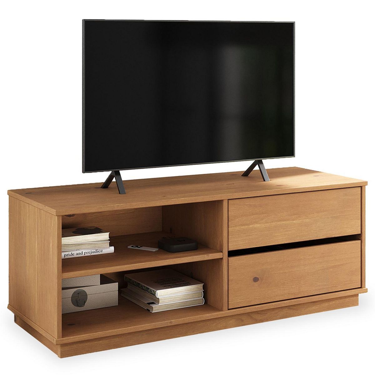 IDIMEX Meuble TV MAITE L 110 cm 2 tiroirs en bois massif