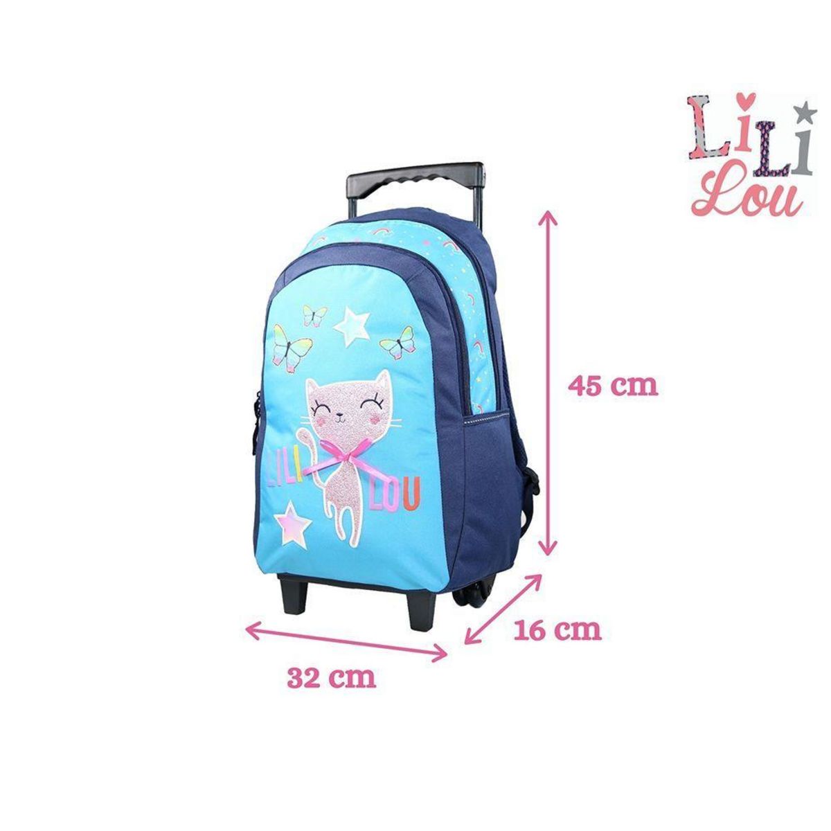 Bagtrotter BAGTROTTER Sac à dos à roulettes Lili Lou Bleu