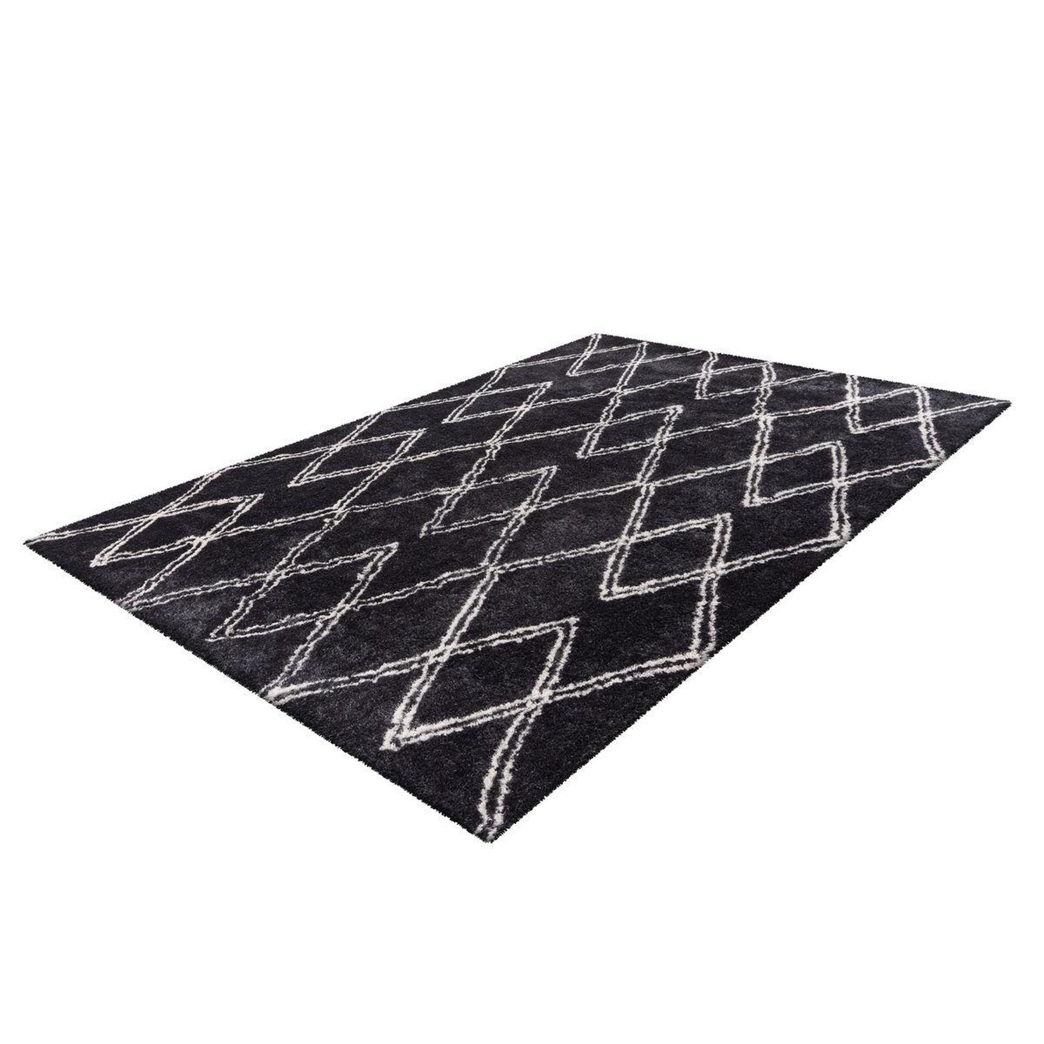 Voir la diapositive 4 : Paris Prix Tapis Tissé Géométrique  Orlando  Anthracite