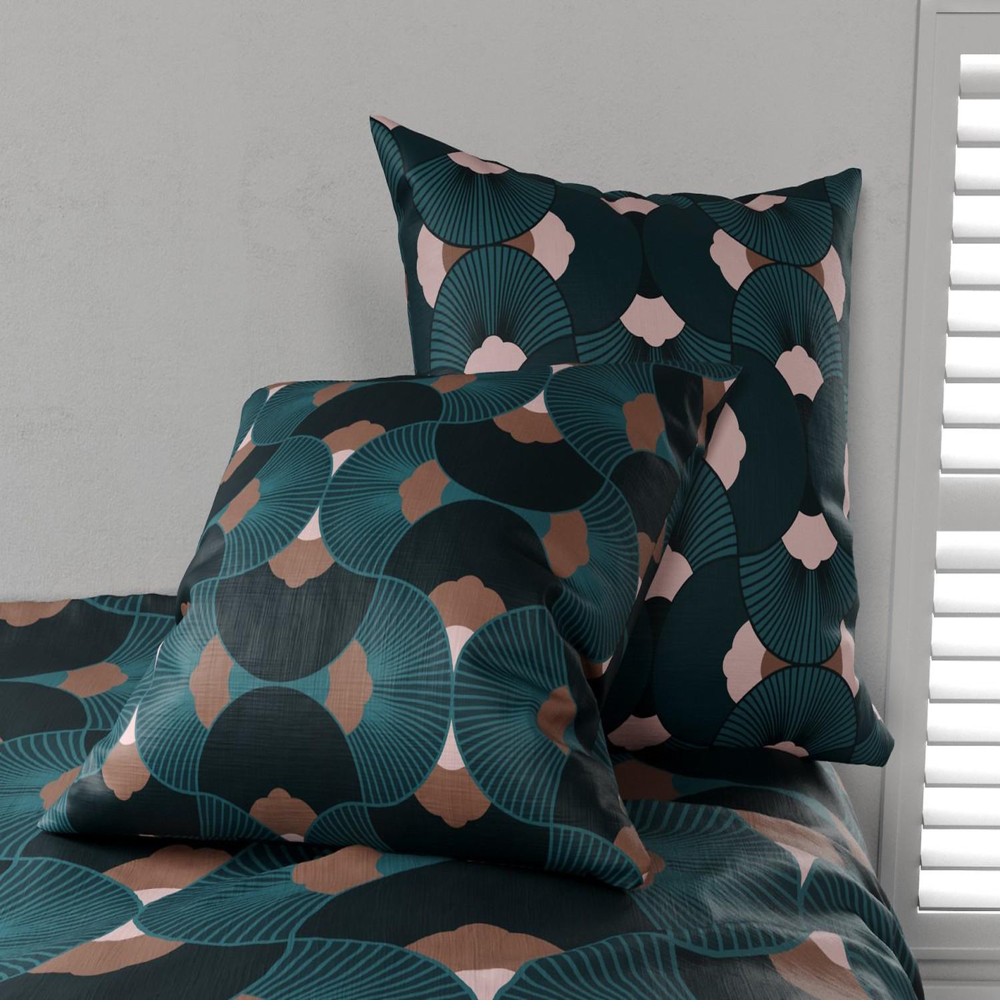 Voir la diapositive 3 : ATELIER DU COTON Parure housse de couette 100% coton 57 fils greek