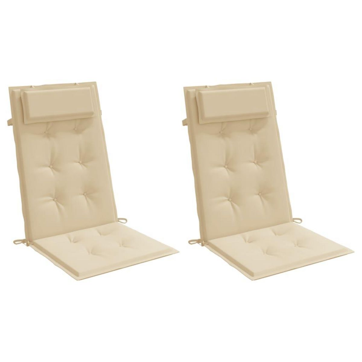 VIDAXL Coussins de chaise a dossier haut lot de 2 beige tissu oxford