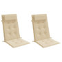 Voir la diapositive 3 : VIDAXL Coussins de chaise a dossier haut lot de 2 beige tissu oxford