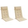 Voir la diapositive 3 : VIDAXL Coussins de chaise a dossier haut lot de 2 beige tissu oxford