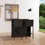 Voir la diapositive 1 : VIDAXL Ensemble de bar de jardin 3 pcs Noir