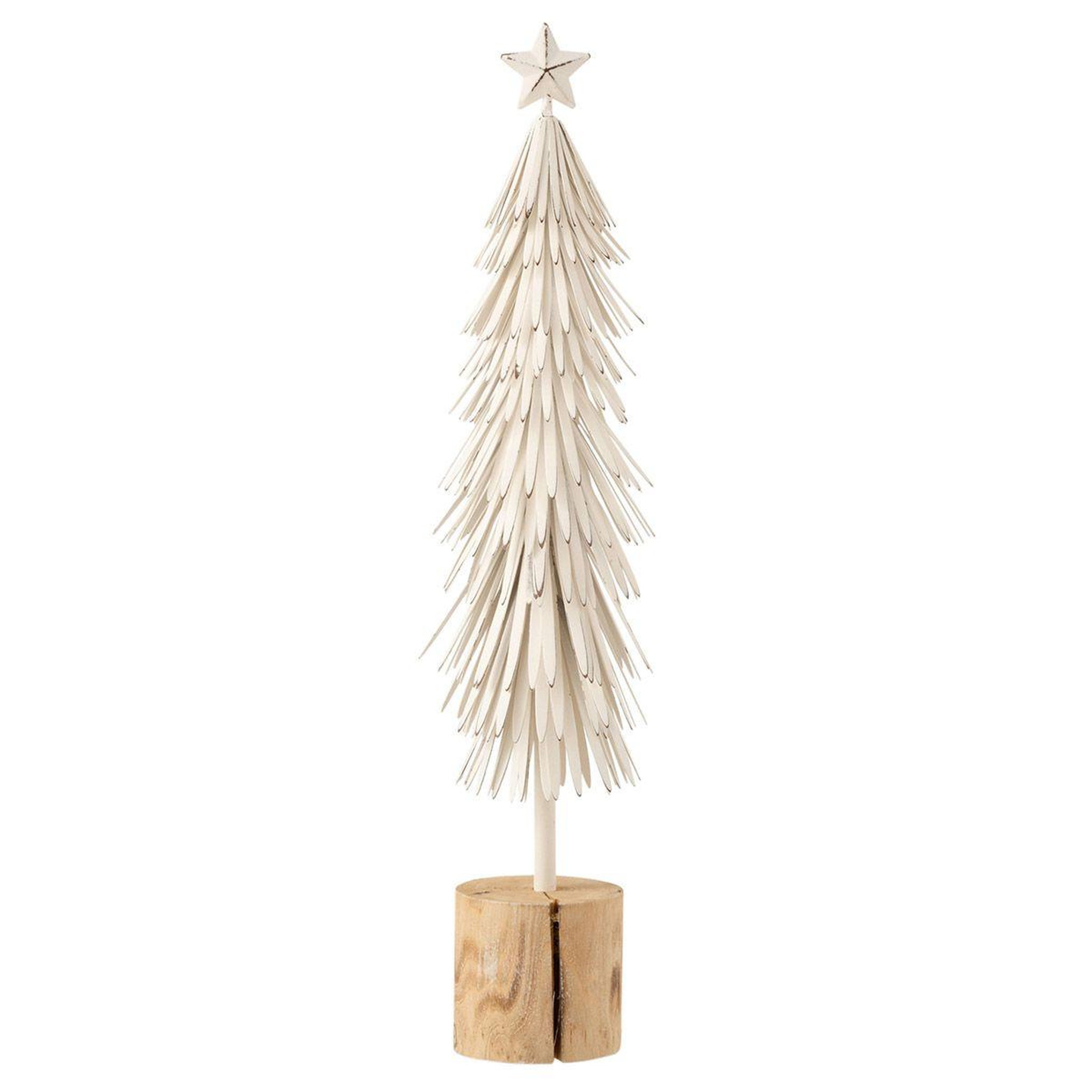 J-LINE Sapin de Noël à Poser  Sur Pied  49cm Blanc