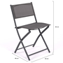 Voir la diapositive 6 : ID MARKET Lot de 6 chaises de jardin pliantes BASTIA métal et textilène gris anthracite
