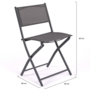 Voir la diapositive 6 : ID MARKET Lot de 6 chaises de jardin pliantes BASTIA métal et textilène gris anthracite