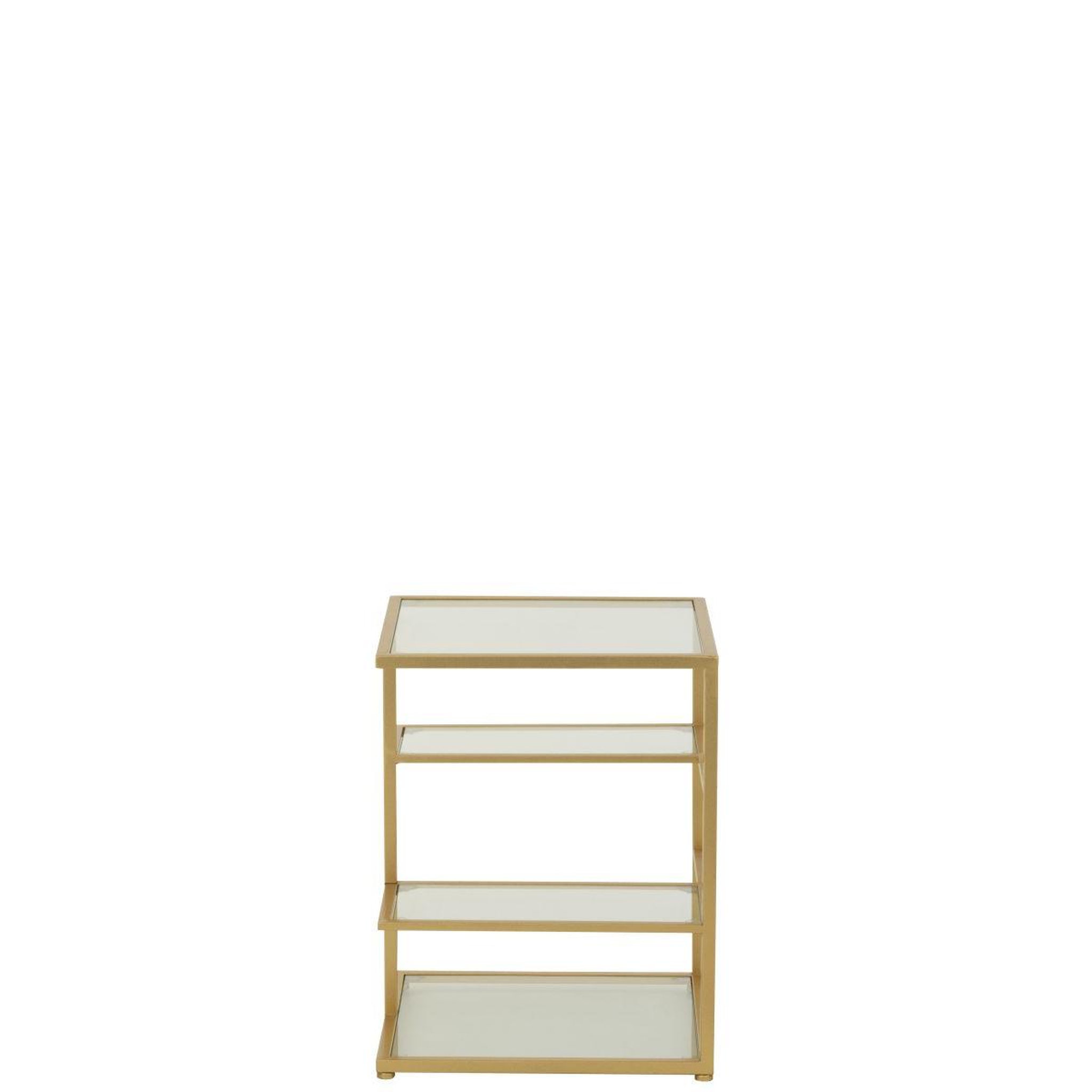 Voir la diapositive 5 : J-LINE Table d'appoint en verre  thaddeus  51cm doré