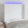 Voir la diapositive 1 : VIDAXL Tete de lit a LED Blanc 83x16x118/128 cm Similicuir