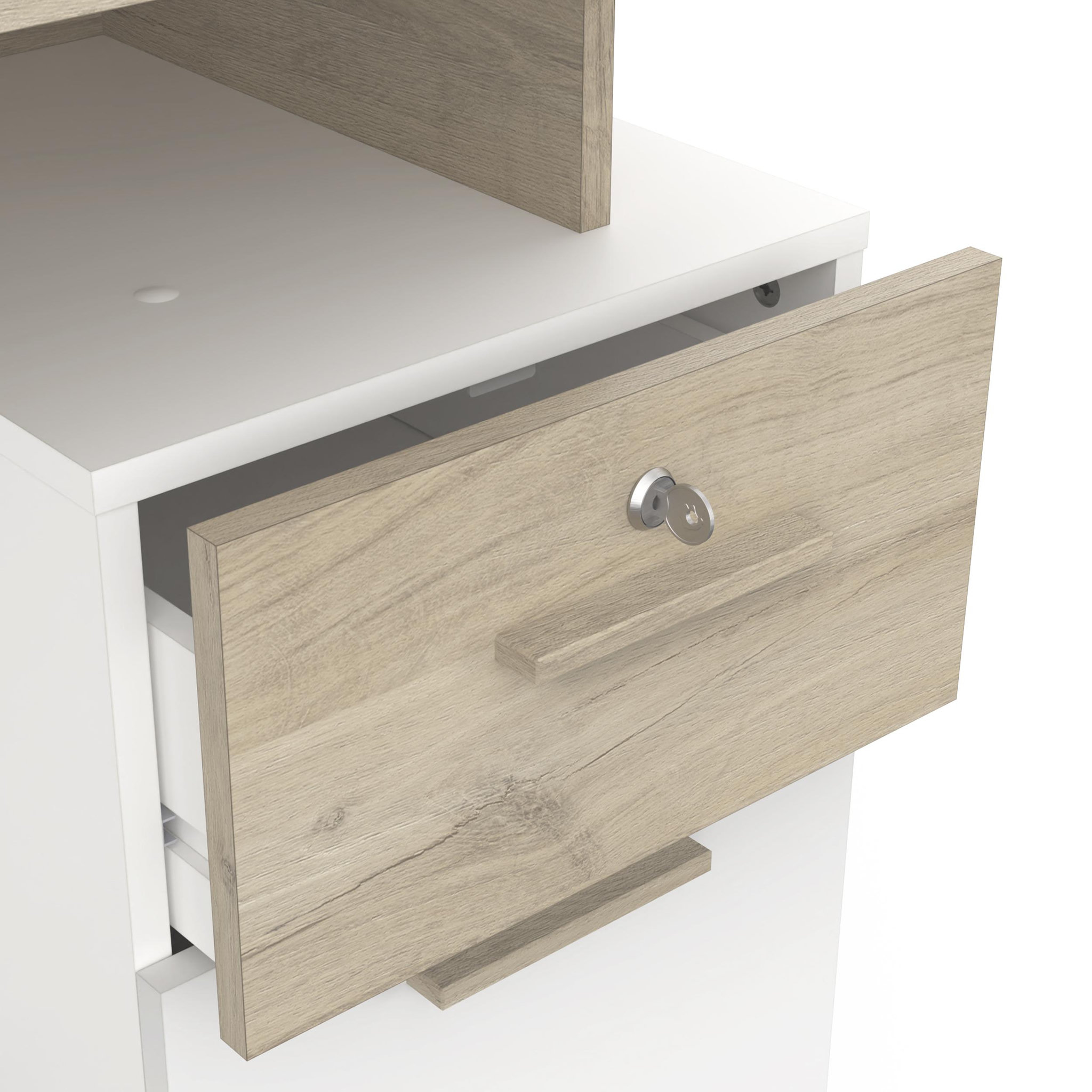 Voir la diapositive 6 : Bureau droit double caisson de rangement L134cm SOCRATE