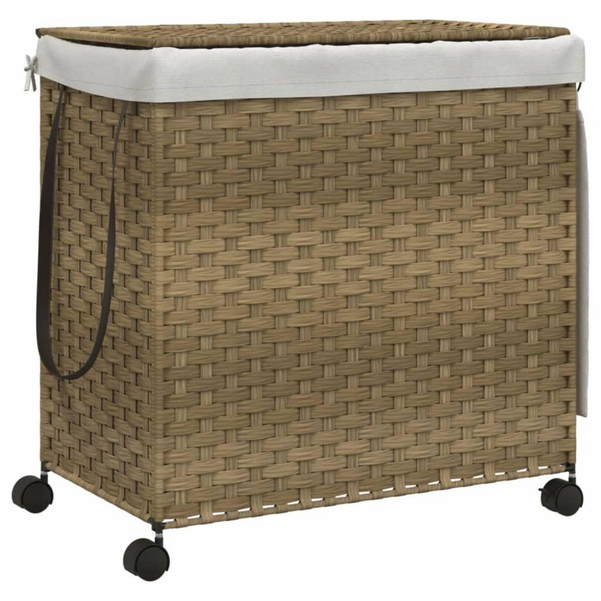 VIDAXL Panier a linge avec roulettes 60x35x60,5 cm resine tressee
