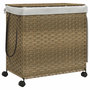 Voir la diapositive 2 : VIDAXL Panier a linge avec roulettes 60x35x60,5 cm resine tressee