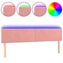 Voir la diapositive 2 : VIDAXL Tete de lit a LED Rose 200x5x78/88 cm Velours