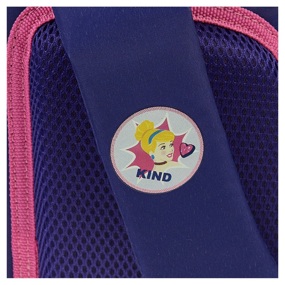 AUCHAN Cartable 38 cm avec pompon polyester violet PRINCESSES DISNEY