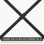 Voir la diapositive 6 : HOMCOM Lot de 2 pieds de table design industriel en croix - piètement antidérapant - dim. 80L x 4l x 72H cm - acier époxy noir