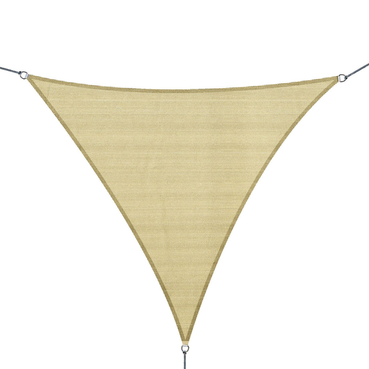 OUTSUNNY Voile d'ombrage triangulaire grande taille 4 x 4 x 4 m polyéthylène haute densité résistant aux UV coloris sable