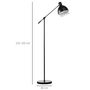 Voir la diapositive 3 : HOMCOM Lampadaire sur pied salon bureau 40W E27 - hauteur réglable, abat-jour et bras orientable - acier noir