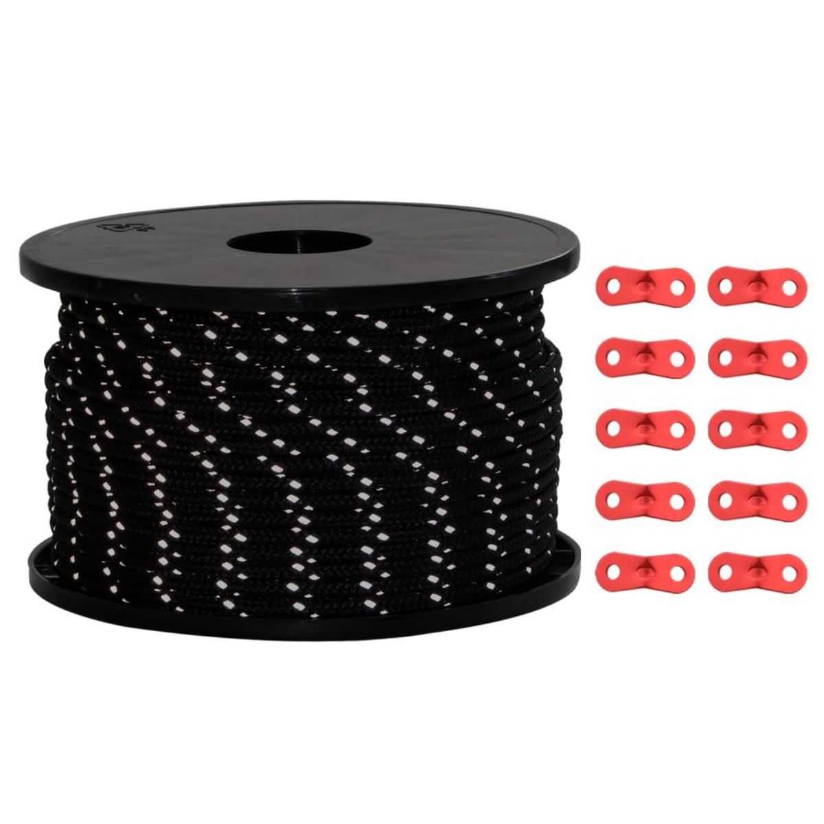 VIDAXL Corde de haubanage de tente avec bandes reflechissantes et cles