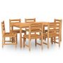 Voir la diapositive 2 : VIDAXL Ensemble a manger de jardin 7 pcs Bois de teck solide