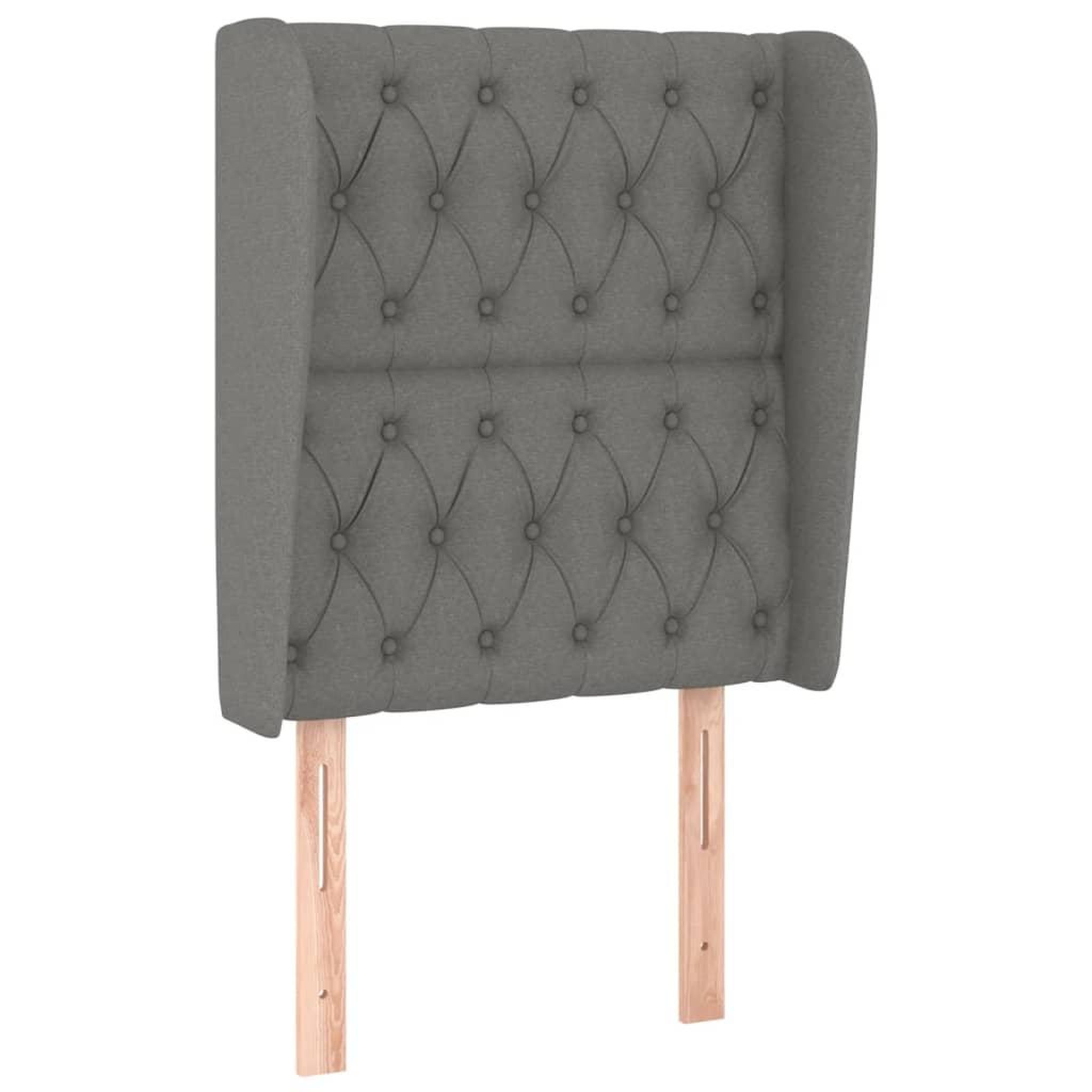 Voir la diapositive 2 : VIDAXL Tete de lit avec oreilles Gris fonce 83x23x118/128 cm Tissu