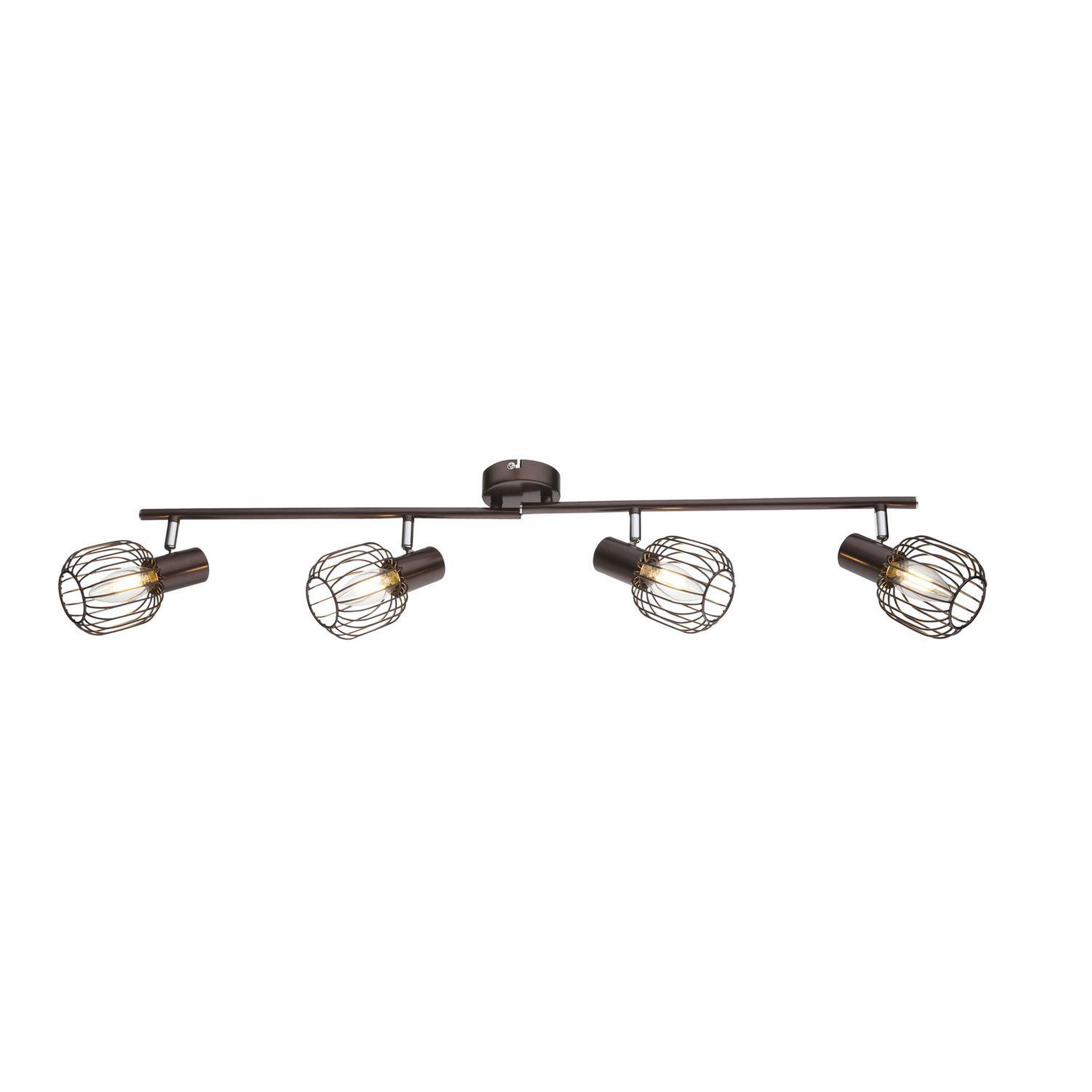GLOBO Plafonnier spot design industriel akin - 4 ampoules - marron bronze