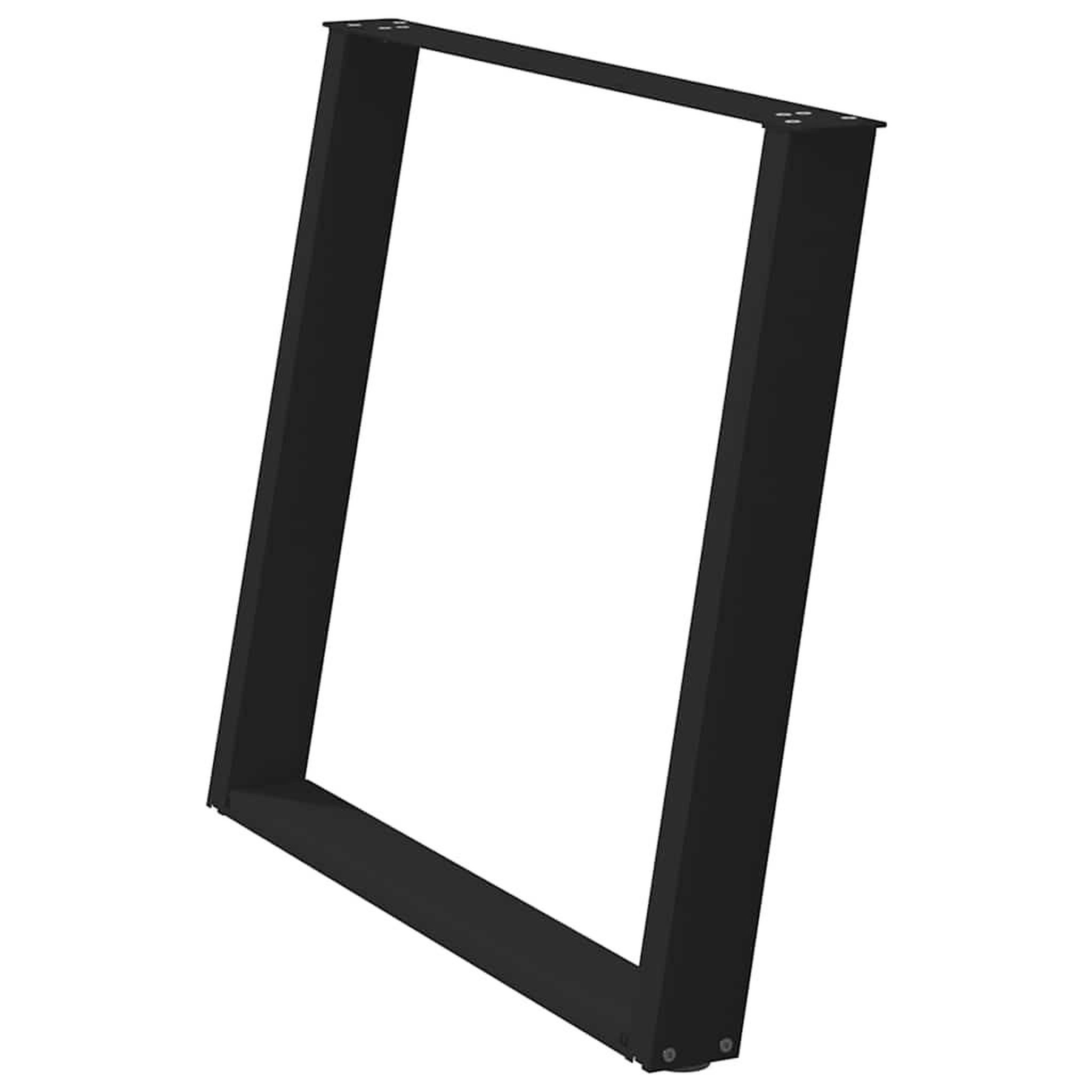 Voir la diapositive 4 : VIDAXL Pieds de table a manger forme de U 2 pcs noir 90x(72-73) cm