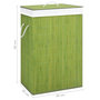 Voir la diapositive 6 : VIDAXL Panier a linge avec 2 sections bambou vert 72 L