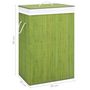 Voir la diapositive 6 : VIDAXL Panier a linge avec 2 sections bambou vert 72 L