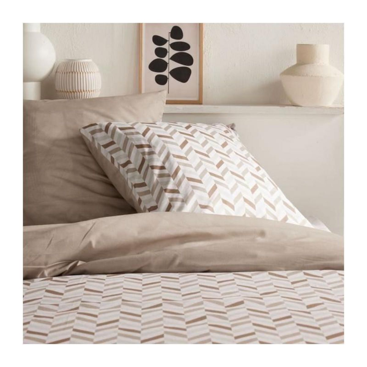 Today Parure de lit - TODAY Crazy - Imprimé Graphique - 2 personnes - 220 x 240 cm - Beige