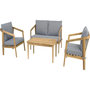 Voir la diapositive 4 : Habitat et Jardin Salon de jardin en bois avec coussins  Presley  - 4 places - Gris