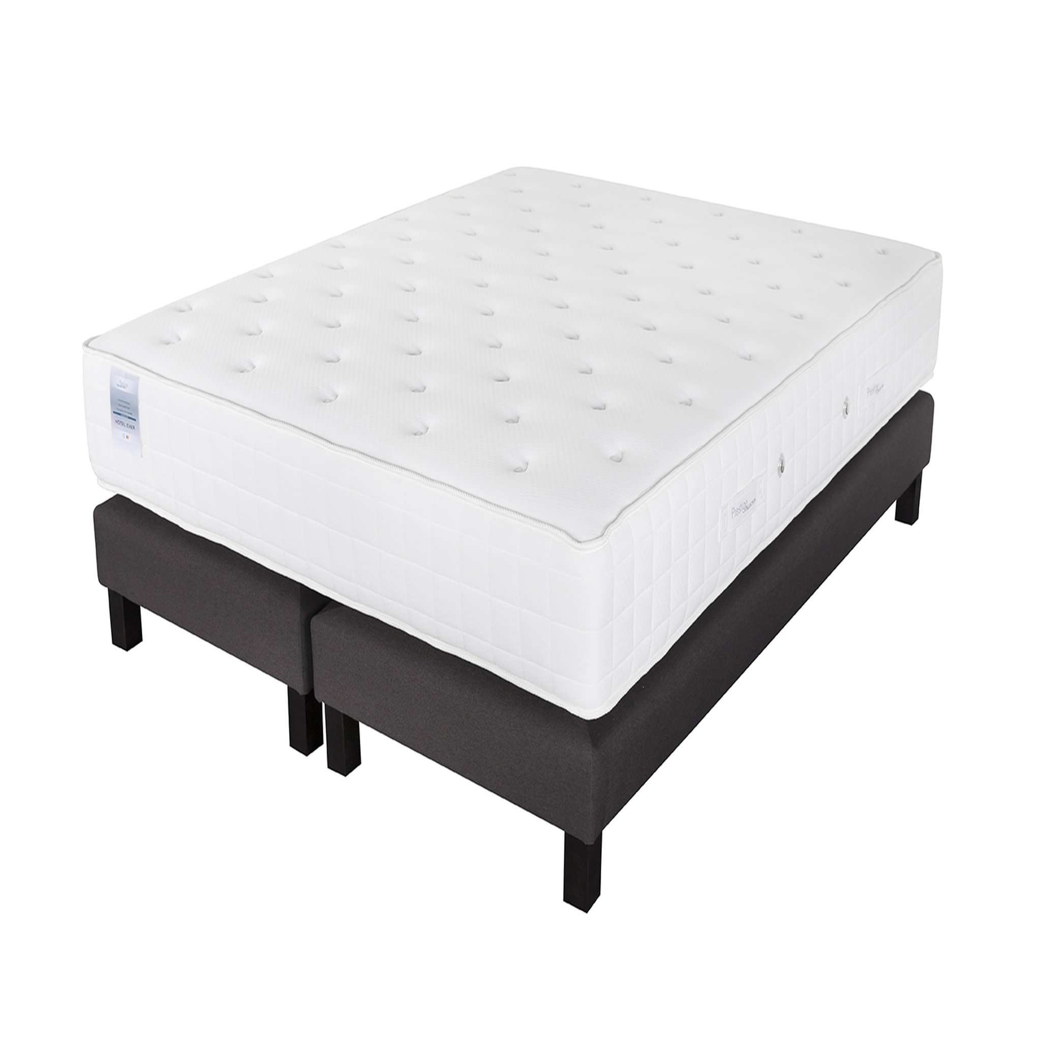 Voir la diapositive 2 : PRESTIGE Collection Ensemble matelas mousse 30cm accueil mémoire de forme 160x200 cm+ sommier 2x80x200 cm HOTEL MEMO