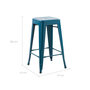 Voir la diapositive 4 : Rendez vous déco Lot de 2 tabourets pour îlot central 66 cm en métal bleu mat-Indus