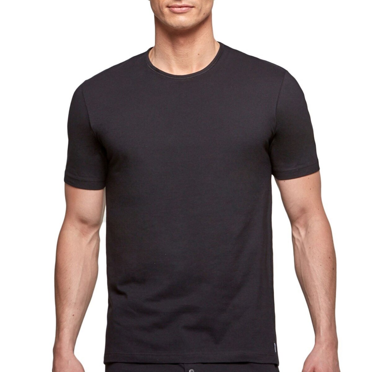  T-shirt homewear confort col rond Essentials noir