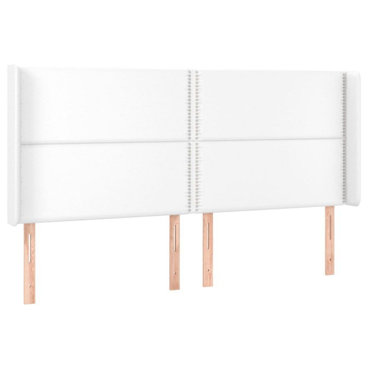 VIDAXL Tete de lit avec oreilles Blanc 203x16x118/128 cm Similicuir