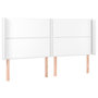 Voir la diapositive 2 : VIDAXL Tete de lit avec oreilles Blanc 203x16x118/128 cm Similicuir