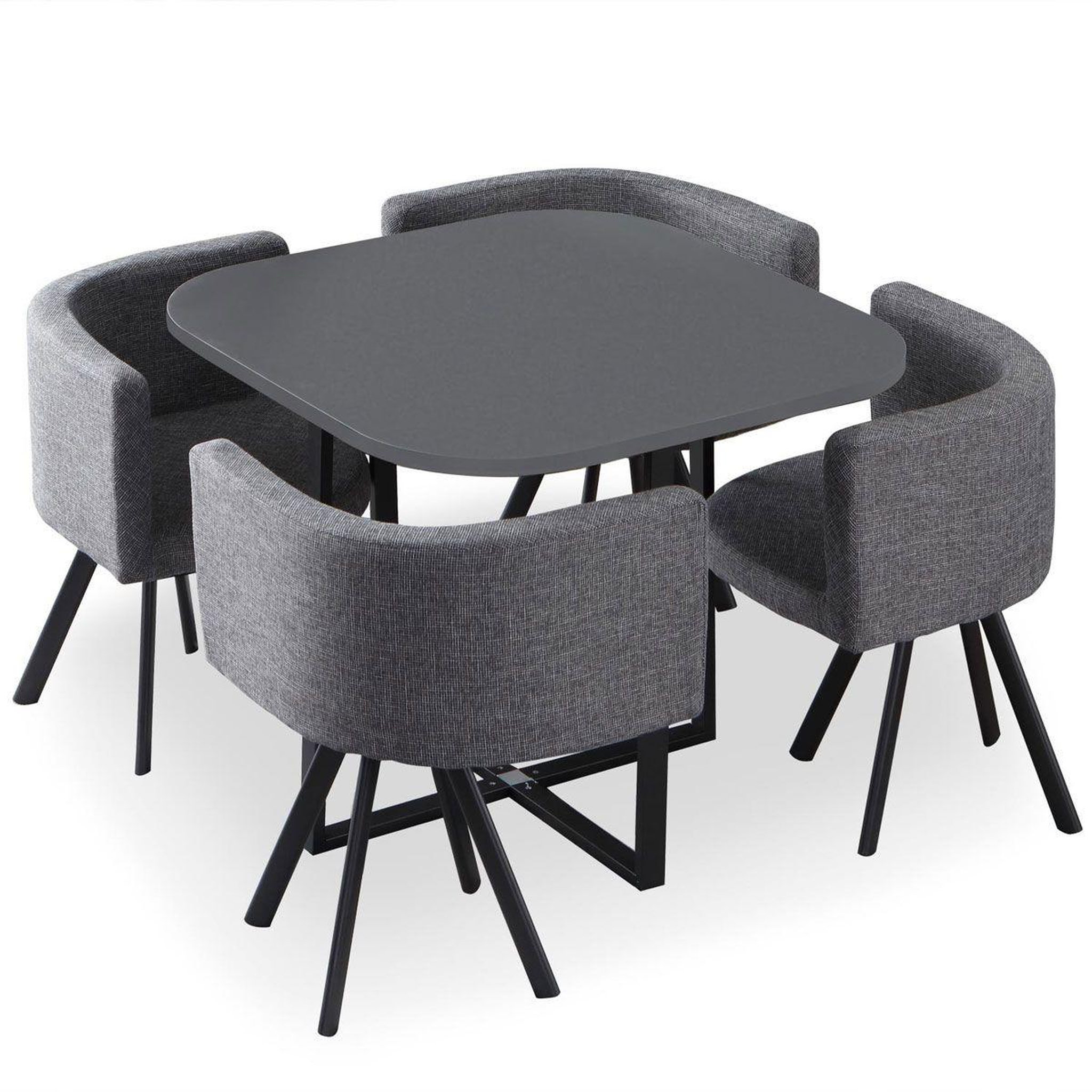 Paris Prix Table de Repas & 4 Chaises Design  Normi  90cm Gris