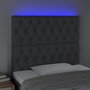 Voir la diapositive 3 : VIDAXL Tete de lit a LED Gris fonce 90x7x118/128 cm Tissu
